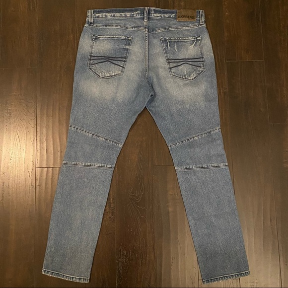 Express Mens Moto Jeans - Picture 5 of 6